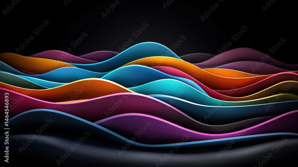 Poster a colorful wave of water splashes creating a dynamic and lively scene of fluid motion