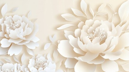 Elegant White Paper Flowers: A Delicate Floral Arrangement