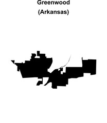 Greenwood (Arkansas) blank outline map