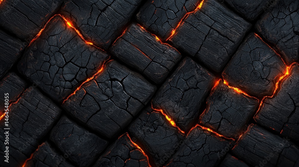 Poster intense black and red fire flames dancing against a dark background creating a fiery and powerful di