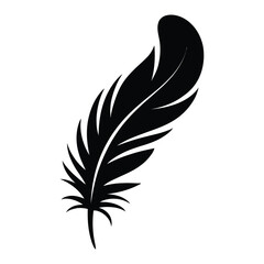 Obraz premium Abstract Feather Silhouette, Vector, Illustration, Icon, Logo, White Background.