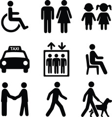 Accessible Public Facility Icons Set