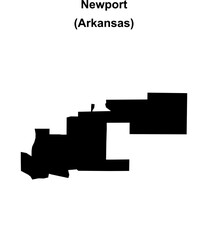 Newport (Arkansas) blank outline map