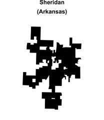 Sheridan (Arkansas) blank outline map