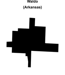 Waldo (Arkansas) blank outline map