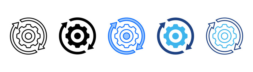 Optimization Icon Set With Multiple Style Collection 