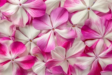 Close-up view of colorful flower petals in pink and white.