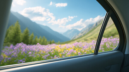 车窗外的旅行风光