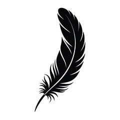 Fototapeta premium Book cover Feather Silhouette, Vector, Illustration, Icon, Logo, White Background.
