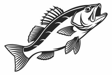 rockfish sihouette black vector