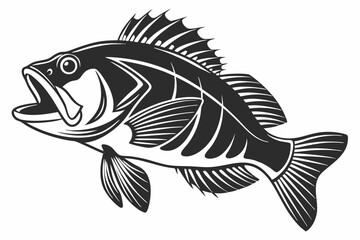 rockfish sihouette black vector