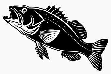rockfish sihouette black vector