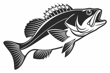 rockfish sihouette black vector