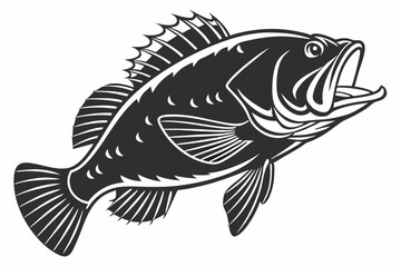 rockfish sihouette black vector