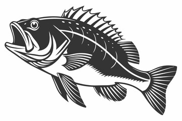 rockfish sihouette black vector