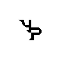YP Alphabet cool minimalist logo Initial square concept sporty style monogram