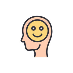 Mental wellbeing icon showing a positive mindset and emotional stability