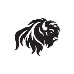 bison vector silhouette clip art logo illustration © MdBadal