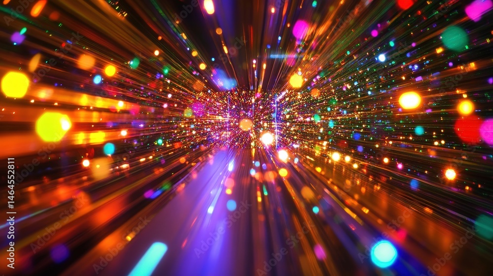 Poster stunning colorful light tunnel creating a dreamlike atmosphere and captivating visual experience