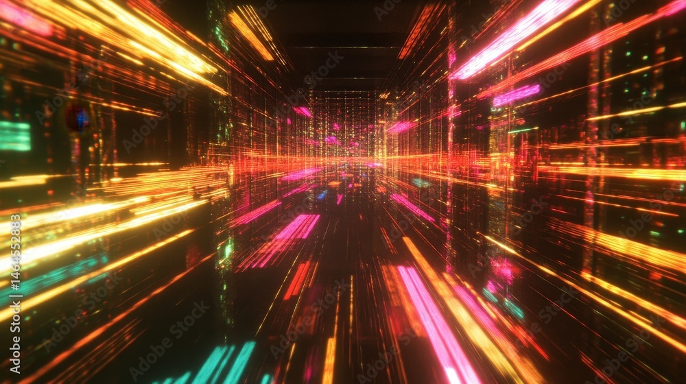 Poster an enchanting tunnel of light creating a magical and dreamlike atmosphere in a photographic scene