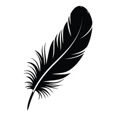 Obraz premium E-commerce Product Feather Silhouette, Vector, Illustration, Icon, Logo, White Background.