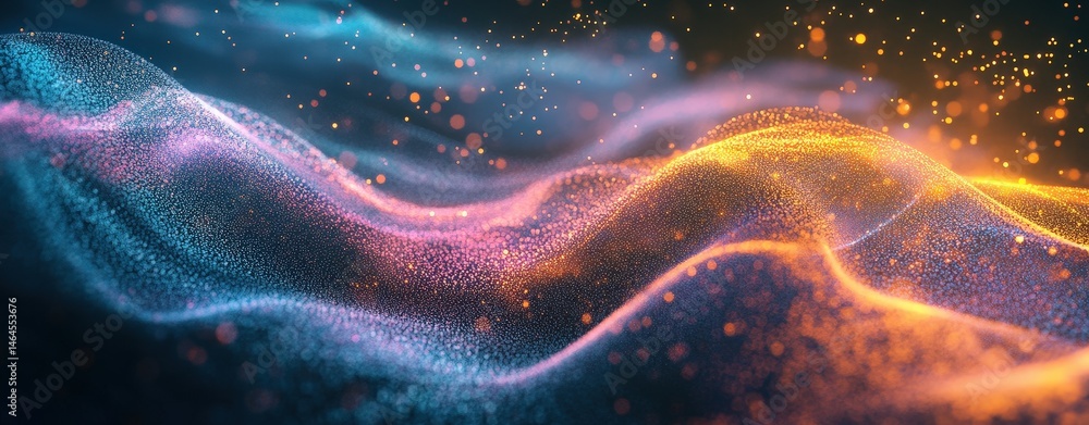 Poster captivating wave of light creating a mesmerizing visual experience full of vibrancy and energy