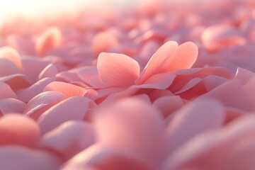 Close-up view of many soft pink flower petals.