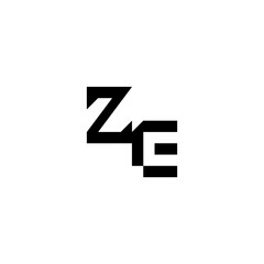ZE Alphabet cool minimalist logo Initial square concept sporty style monogram