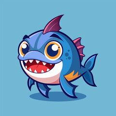 Joyful Cartoon Fish.  A Whimsical Underwater Adventure