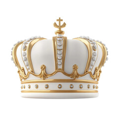 Elegant white and gold crown with gems a regal symbol of power and authority