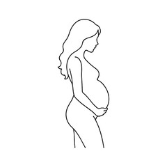Vector illustration of pregnant lady