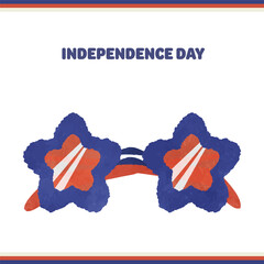 Cute American flag pattern sunglasses illustration 02