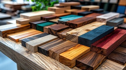 Fototapeta premium A variety of wood samples displayed