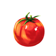 Fresh red tomato isolated on white. 