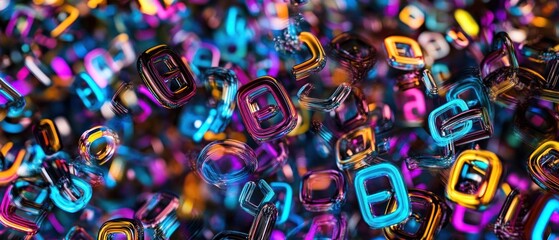 Obraz premium Colorful 3 d letters and numbers abstract background