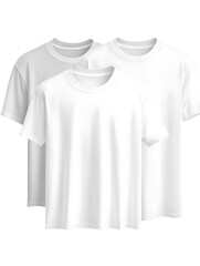 Naklejka premium Three White Crew Neck T-Shirts, Stacked