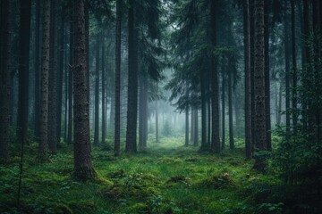 Fototapeta premium Misty forest path (3)