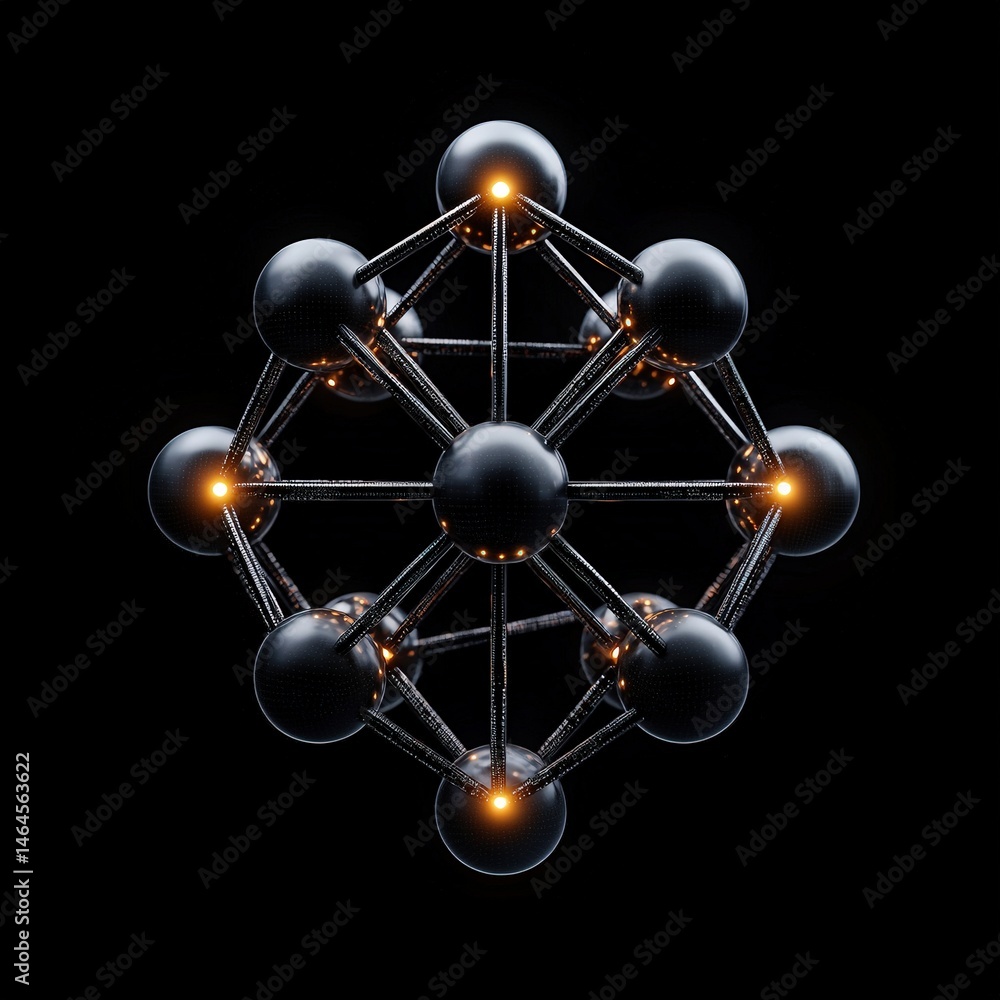 Poster sphere embedded with dazzling lights creating a stunning visual effect on a dark background
