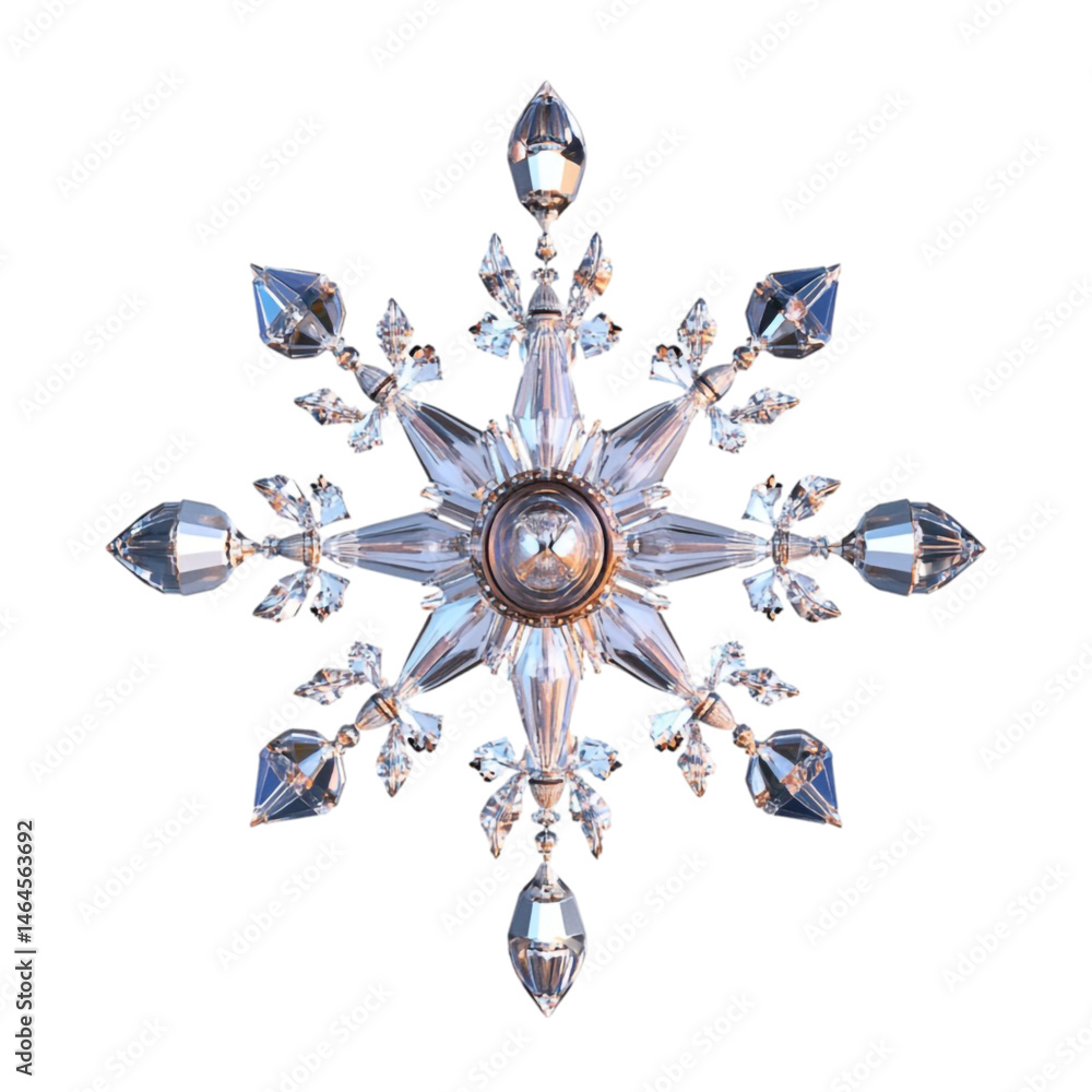 Poster crystal snowflake design abstract art colorful lines background