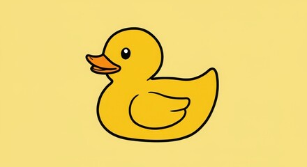 Fototapeta premium Cartoon yellow rubber duck illustration