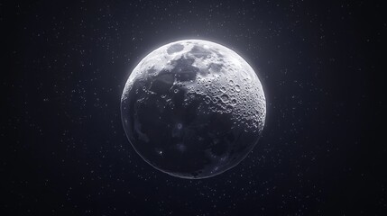 Obraz premium Pixelated Moon With Earth Pattern Against Starry Night Sky