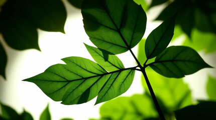 Botanical symphony backlighting intricate vein patterns charming leaf texture
