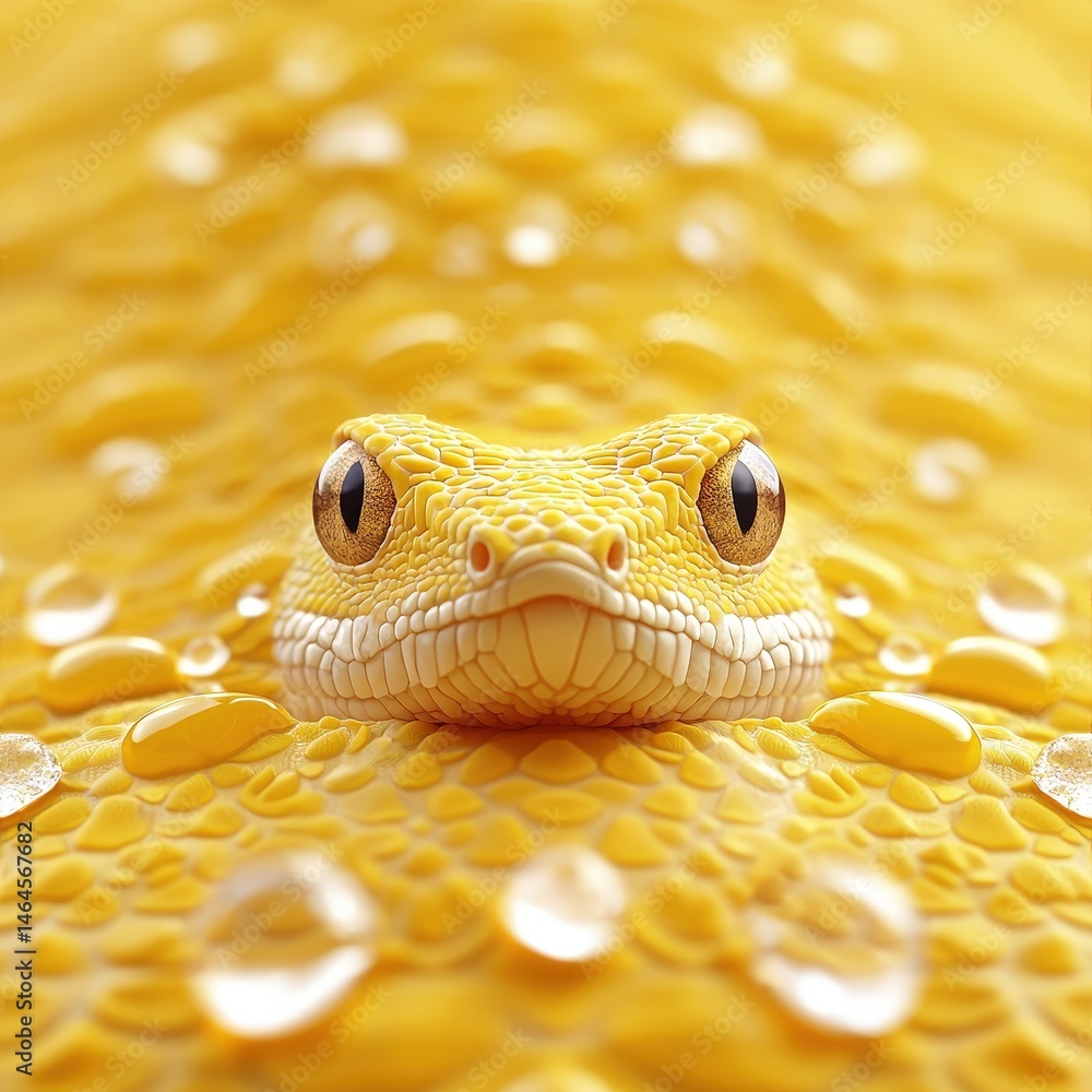 Poster close-up image of a lizard's head capturing the intricate details of its scales and features