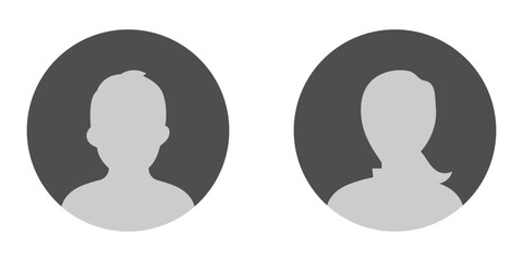 Men and women avatars icon set. Male and female silhouettes abstract people icons. User profiles set vector. Unknown or anonymous persons sign for graphic design. Vector illustration. EPS 10