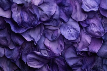 Naklejka premium Close-up view of many delicate, layered purple petals.