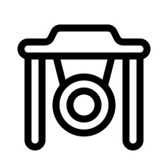 gong icon with line style, perfect for user interface projects
