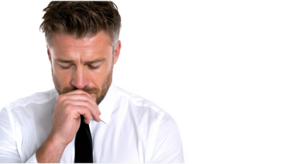 Depress businessman die cut mock up in burn out from work concept decoration.