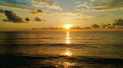 Obraz premium A Breathtaking Golden Sunrise Over A Vast Ocean with S C067e97a A1a9 4605 Bf91 95eeac60e43b 0
