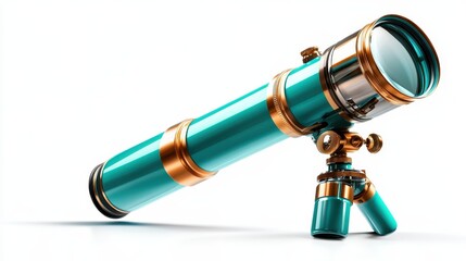 A stunning vintage telescope featuring copper accents and a silver lens, perfect for stargazing or as a captivating home decor piece for nautical enthusiasts.