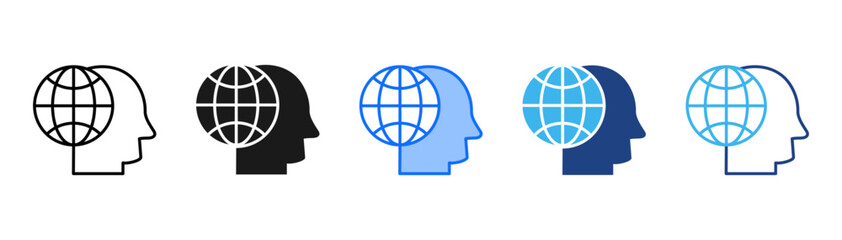 Global Awareness Icon Set With Multiple Style Collection 